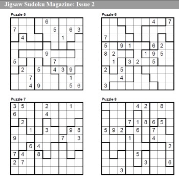 Jigsaw Sudoku Puzzle Magazine
